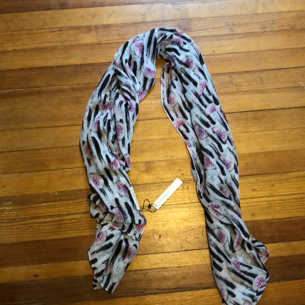 Printed Village watermelon lightweight scarf NWT